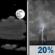 Tonight: A slight chance of showers and thunderstorms after 4am. Partly cloudy, with a low around 79. Heat index values as high as 99. South southwest wind 10 to 15 mph, with gusts as high as 25 mph. Chance of precipitation is 20%. Tonight: Partly Cloudy then Slight Chance Showers And Thunderstorms