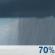 Today: Rain showers likely. Cloudy, with a high near 77. Northeast wind 5 to 10 mph. Chance of precipitation is 70%. New rainfall amounts between a quarter and half of an inch possible. Today: Rain Showers Likely